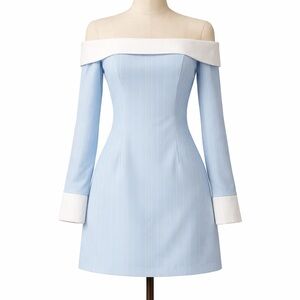 chinese dress ladies Long-Sleeve Split Neck with Ruffle NECK&CUFFS Detail Tiered Mini Dress